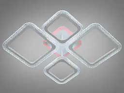 Стельова LED-люстра з димером та кольоровим підсвічуванням Diasha 2406/2+2WH LED 3color - мініатюра 4