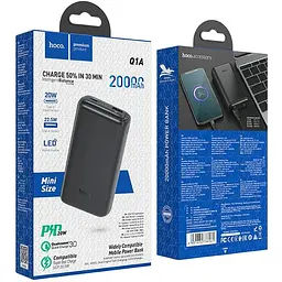 Додаткова батарея Hoco Q1A 20000 mAh Black - мініатюра 2