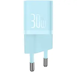 Зарядний адаптер швидкий Baseus GaN 5 FC mini USB-C 30 W (CCGN070603) блакитний - мініатюра 3