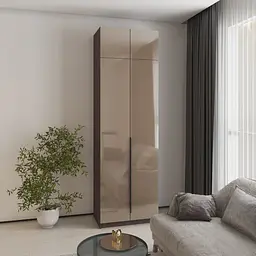 Шафа 2-дверна з антресоллю MebelStar Оскар Gloss BL-B, комплект полиць 80x52x260 см Дуб рістрето/Латте (MBS-5363)