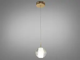 Люстра стельова LED Diasha 3006/1G G4, 1 лампа, метал, скло, сучасний стиль, регулювання висоти, IP20 - мініатюра 2