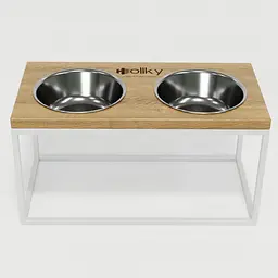 Hollky Base L — миски на підставці для середніх і великих собак (2 × 0,95 л, висота 20 см) - мініатюра 3