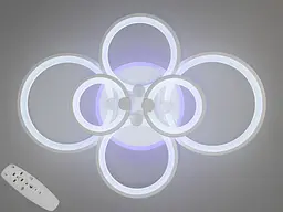 Люстра стельова LED Diasha 8022/6WH, 135W, 3200K-6500K, білий акрил, сучасний стиль для дому