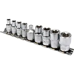 Набір головок Yato TORX Е5-Е16 квадрат 1/4" торцеві з перехідником M=3/8", 9 шт. (YT-0520) - мініатюра 2