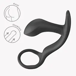Анальна пробка з ерекційним кільцем Fun Factory Bootie Ring 6.7 см (чорний) - мініатюра 3