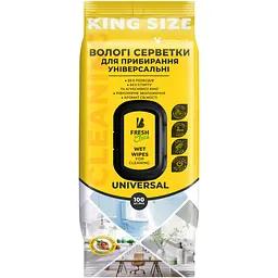 Вологі універсальні серветки для прибирання Blyskavka Clean 100 шт.