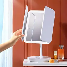 Дзеркало для макіяжу Xiaomi JordanLED table folding cosmetic mirror Рожевий - мініатюра 3