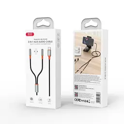 Адаптер XO NB-R269B Couple Cable Type-c to Dual 3.5 Female Adapter 1.2 м Чорний - мініатюра 5