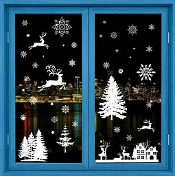 Набір новорічних наклейок на вікно New Year 9 14584 20×30 см 8 аркушів - мініатюра 4