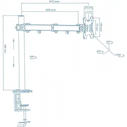 Настільне кріплення для монітора Walfix (DM-300B) [85685]