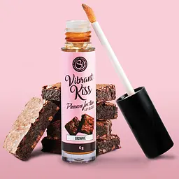 Блиск для губ зі смаком брауні Secret Play Vibrant Kiss з ефектом вібрації 6 г - мініатюра 3