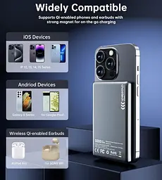 Павербанк Choetech Magnetic Wireless Black 5 000 mAh / 20 Вт (B738-CCBK) - мініатюра 8