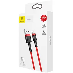 Кабель Baseus Cafule Cable USB to Lightning 2.4A 1m CALKLF-B09 Red - мініатюра 4