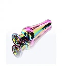 Анальна пробка з кристалом ToyJoy Twilight Bum Bijou Large, 13 см (райдужний)