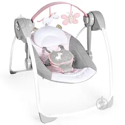 Дитячий шезлонг-гойдалка 2 в 1 Ingenuity Flora the Unicorn - мініатюра 2