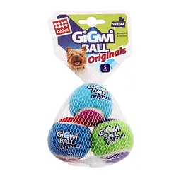 Іграшка для Собак Gigwi Ball Originals М'яч з пищалкою 3 шт 5 см - мініатюра 1