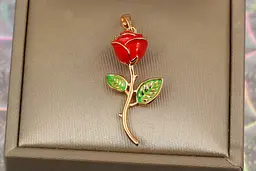 Кулон Xuping Jewelry червона троянда 3.5 см золотистий