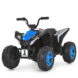 Квадроцикл дитячий 2 мотора 35W акумулятор 12V7-9Ah MP3 Bluetooth USB EVA колеса шкіряне сидіння синій (M 6283EL-4)