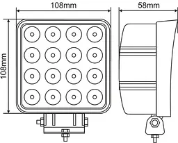 LED фара Brevia Sport Далеке світло 10-30V 48W (16x3W) 3520Lm Алюмінієвий корпус IP68 (10652QSX1) - мініатюра 2