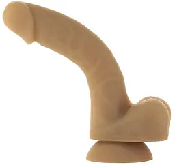 Гнучкий фалоімітатор Addiction - ANDREW 8″ Silicone Dong - Caramel, віброкуля в подарунок - мініатюра 4