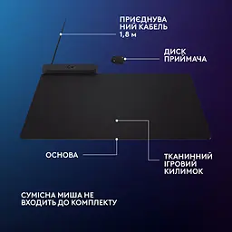 Ігрова поверхня Logitech G PowerPlay 2 Charging System Black (947-000003) [154497] - мініатюра 12
