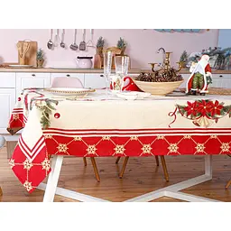 Скатертина новорічна Lefard Home Textile Carpii гобеленова з люрексом 180х140 см (716-025) - мініатюра 2