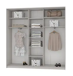 Шафа-купе тридверна MebelStar Уні BG 3 Дзеркала 240x45x240 см Кашемір (MBS-7848) - мініатюра 2