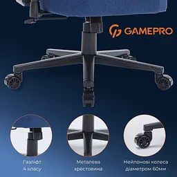 Ігрове крісло GamePro FGC750DB Fabric Dark Blue (FGC750DB) - мініатюра 13