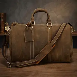 Сумка дорожня 14050 із вінтажної шкіри Vintage коричнева - мініатюра 4