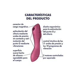 Вакуумний стимулятор клітора з вібрацією Satisfyer Curvy Trinity 3 червоний - мініатюра 6