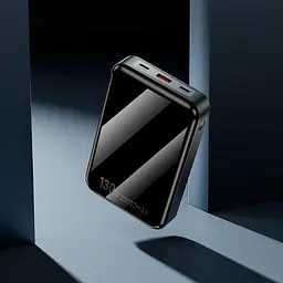 Зовнішній акумулятор - портативна зарядна батарея Hoco Q30A 20000mAh 130W чорна - мініатюра 8