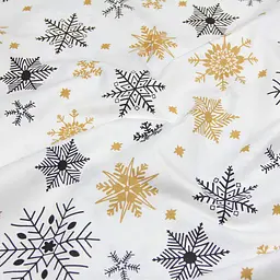 Простирадло Cosas на резинці 90х200х25 winter, бежевий (SnowflakesBlackBeige_90x200x25) - мініатюра 6