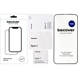 Захисне скло BeCover для Apple iPhone 14 10D Black (711325) - мініатюра 2