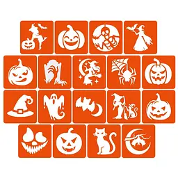 Набір для біо-тату "Хелловін - гліттер" Fresh Tattoo set-halloween-glitter 18 трафаретів - мініатюра 2