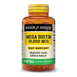 Вітаміни та мінерали Mason Natural Mega Biotin 10000 mcg 50 капсул