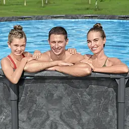 Каркасний круглий басейн 549×132 см на 26 000 л з фільтр-насосом, сходами, тентом Bestway 561KC - мініатюра 8