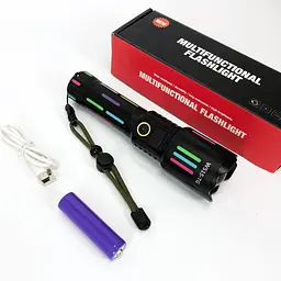 Ручний ліхтар W515-TG zoom + LCD + Type-C + PowerBank + 1х18650 (26650) 5 режимів - мініатюра 2
