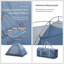 Намет Naturehike NH21ZP015 чотиримісний темно-зелений - мініатюра 3