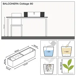 Вазон Lechuza Balconera Cottage, 12 л, білий (15610) - мініатюра 3