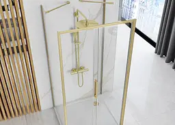 Душова кабіна Rea Rapid Slide 120x100 brushed gold пристінна REA-KPL-04715, Золотий, Універсальна, прозорий, золотий - мініатюра 5
