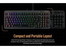 Клавіатура Asus TUF Gaming K3 Gen II Optical-Mech Switch Black (90MP0390-BKMA00) - мініатюра 4