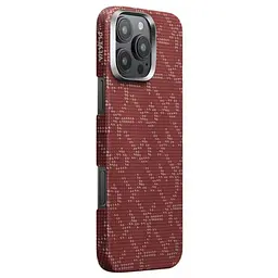 Карбоновий чохол Pitaka Tactile Woven Case PTK Classic Monogram Gold Red для iPhone 16 Pro Max (KI1602PTKP) - мініатюра 2