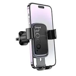 Автотримач для телефона Hoco H80 Vista gravity car holder (air outlet) Чорний металево-сірий - мініатюра 3