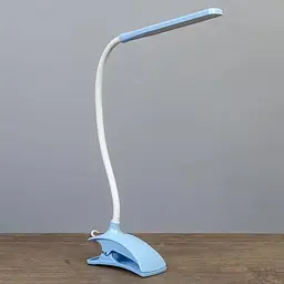 Світлодіодна настільна USB-лампа 14 LED гнучка на прищіпці з вимикачем UKC TUBE LIGHT 7388 блакитна