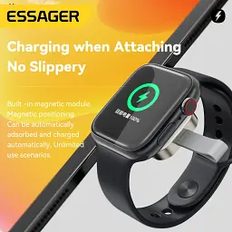 Зарядний пристрій Essager Wireless charger for smart watch USB white (EWXA-YB02-Z) - мініатюра 3