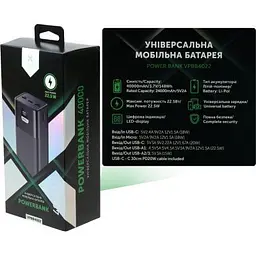 Батарея універсальна Vinga 40000 mAh 22.5W Display Black (VPBB4022) - мініатюра 8