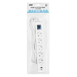 Сітковий фільтр 2E 5хSchuko, 1 х USB, 1 x USB-C, 3 м (2E-SP515M3USBWH) - мініатюра 4