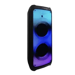 Портативна колонка ZXX-5508 Акустична система 1000Вт RGB підсвічування з 2 мікрофонами і пультом 2х8" Чорний - мініатюра 2