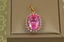Кулон Xuping Jewelry Ожинка із рожевим 2 см золотистий