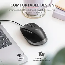 Комп'ютерна миша Trust Fyda ComFortable ECO USB-A чорно-сірий teh0014012 - мініатюра 7